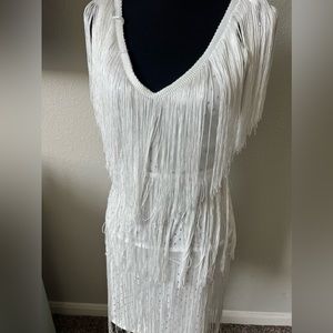 White fringe dress